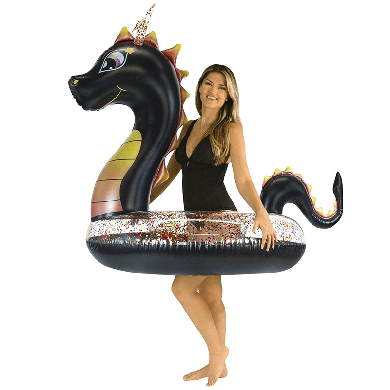 Pool Candy 48 Inch Glitter Black Dragon Pool Tube