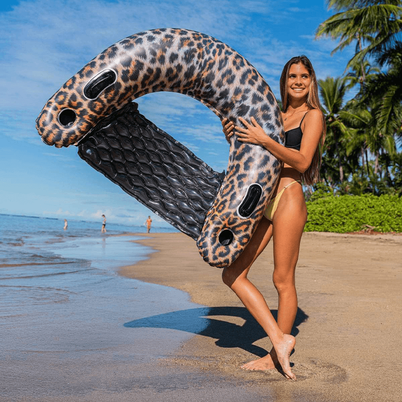 Pool Candy Leopard Print Inflatable Jumbo Sun Chair