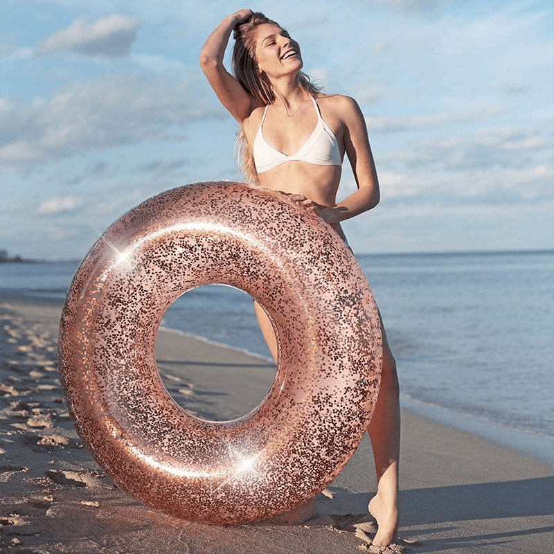 Rose Gold Pool Candy Tube de piscine à paillettes de 48 pouces