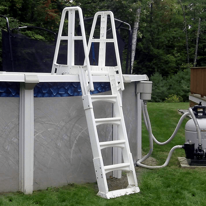 Échelle à cadre en A VinylWorks Slide Lock (blanche)