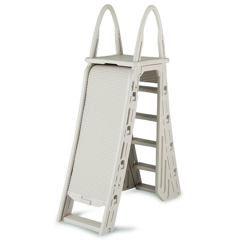 Open Box Échelle de Sécurité Roll Guard avec Cadre en Forme de A Piscine Hors Terre