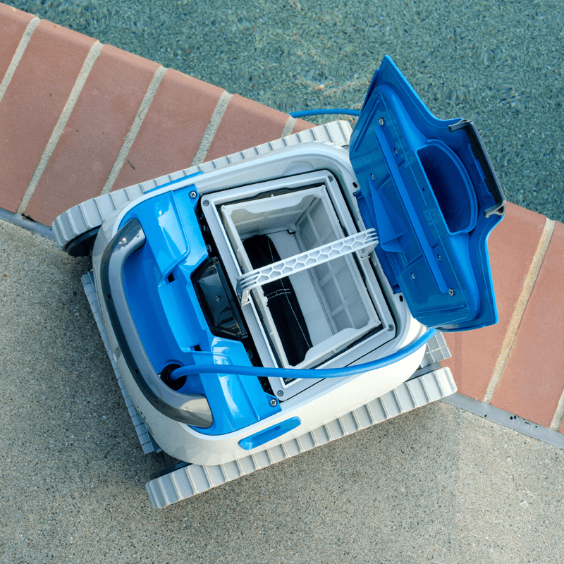 Open Box Dolphin Premium WiFi Capable Robotic Inground Pool Cleaner with BlueTooth and Caddy Cart