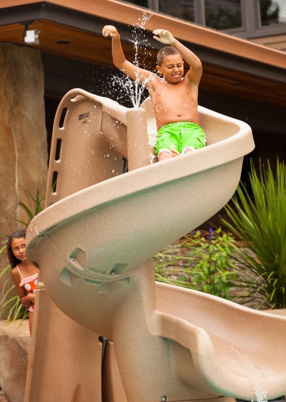 heliX2 Grey Granite Inground Pool Slide
