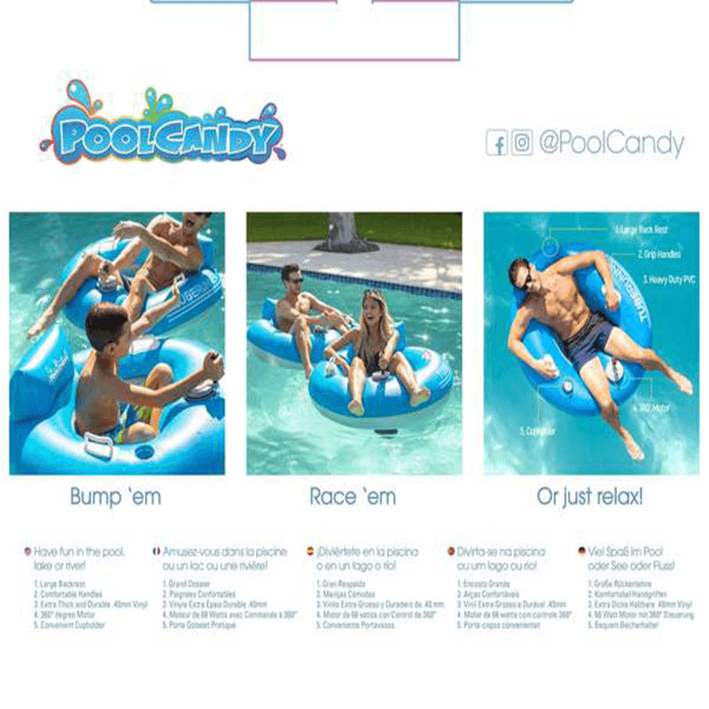 Open Box Pool Candy Tube Runner Motorized Luxury Inflatable Pool Lounger Pool Supplies Canada