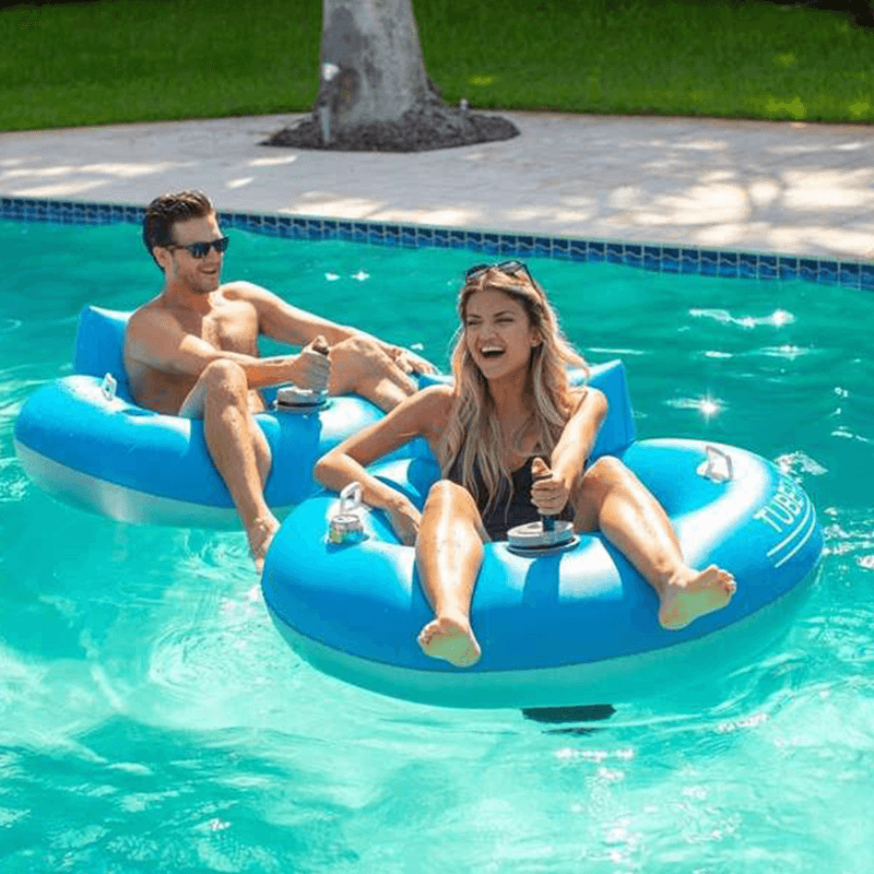 Open Box Pool Candy Tube Runner Motorized Luxury Inflatable Pool Lounger