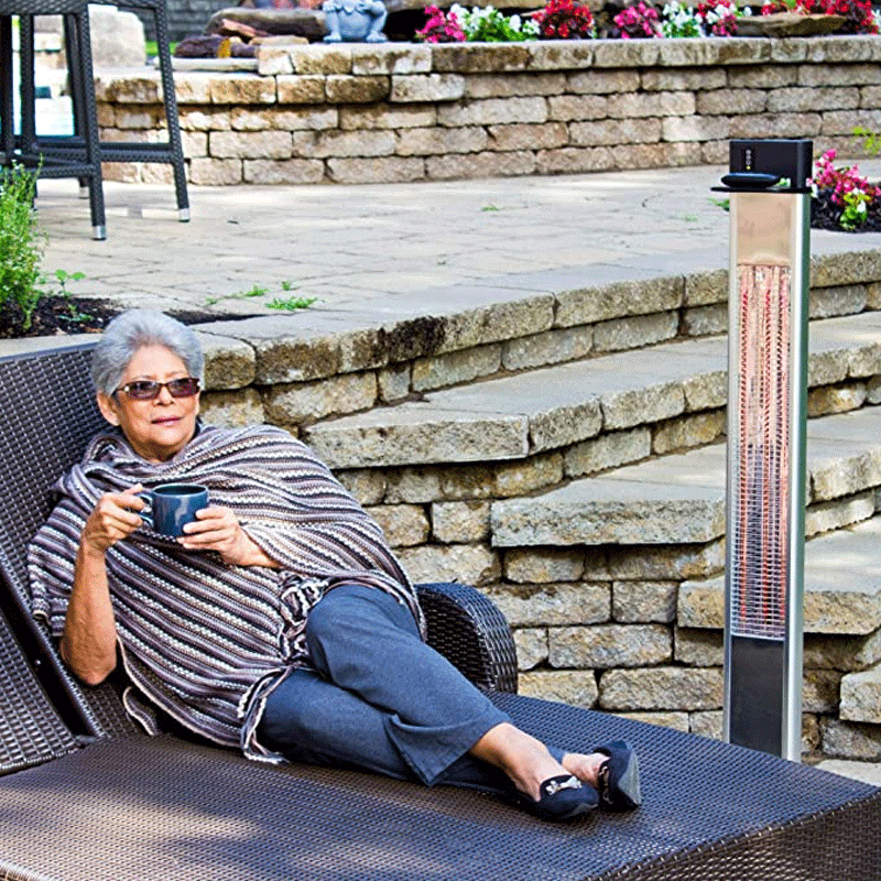 Chauffage infrarouge autoportant 1 500 W avec télécommande (argent)