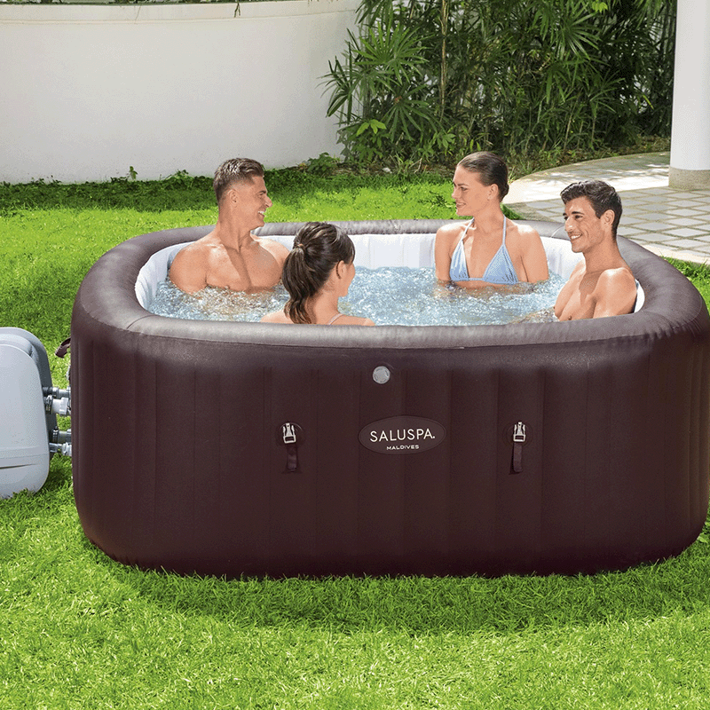 Saluspa Maldives Hydrojet Pro 5-7 Person Inflatable Hot Tub (79 x 79 x 31 Inches)