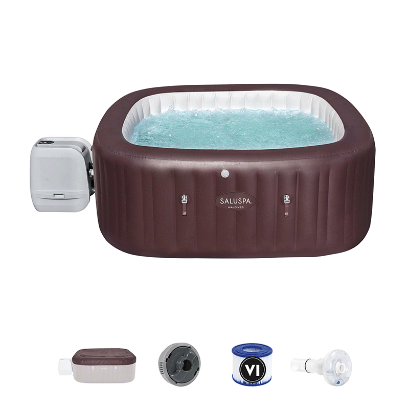 Saluspa Maldives Hydrojet Pro 5-7 Person Inflatable Hot Tub (79 x 79 x 31 Inches)