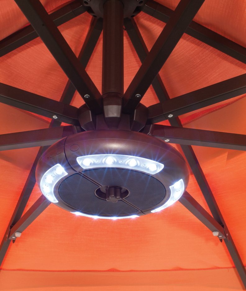 Luna Parapluie lumineux avec haut-parleur Bluetooth (Bronze)