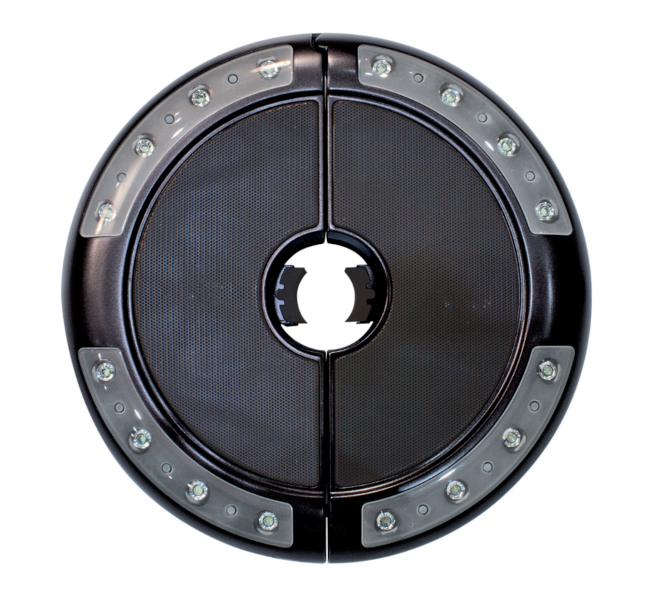 Parasol lumineux Luna avec haut-parleur Bluetooth (noir)