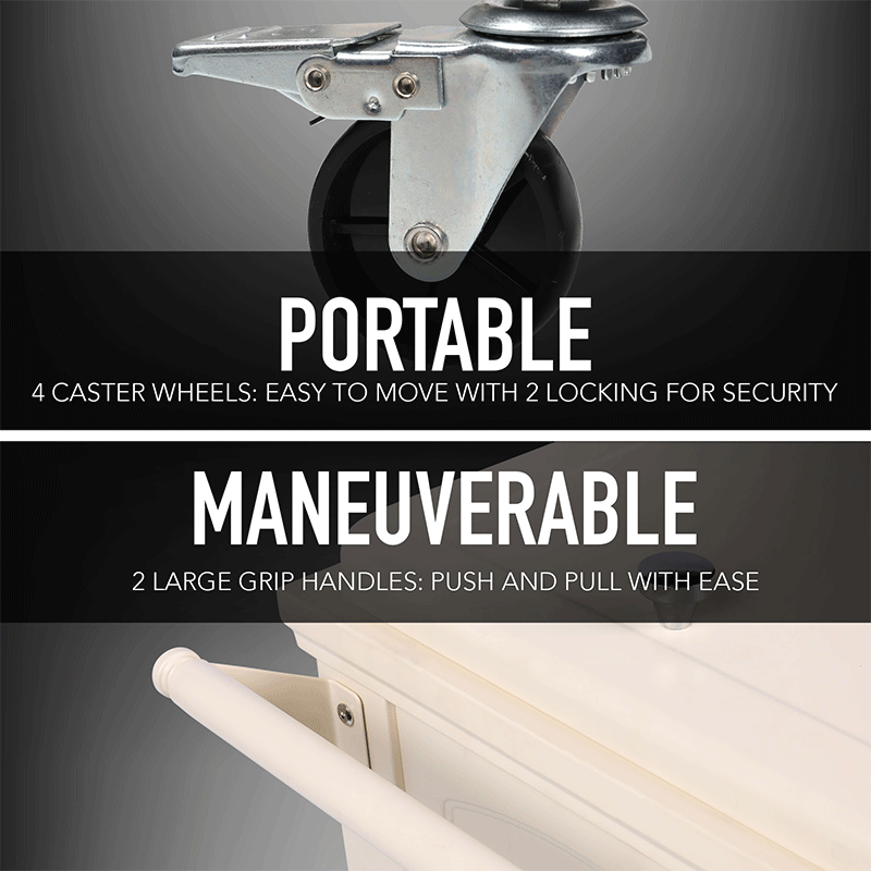 PermaSteel 80 Qt. Cooler with Shelf and Wheels (Cream)