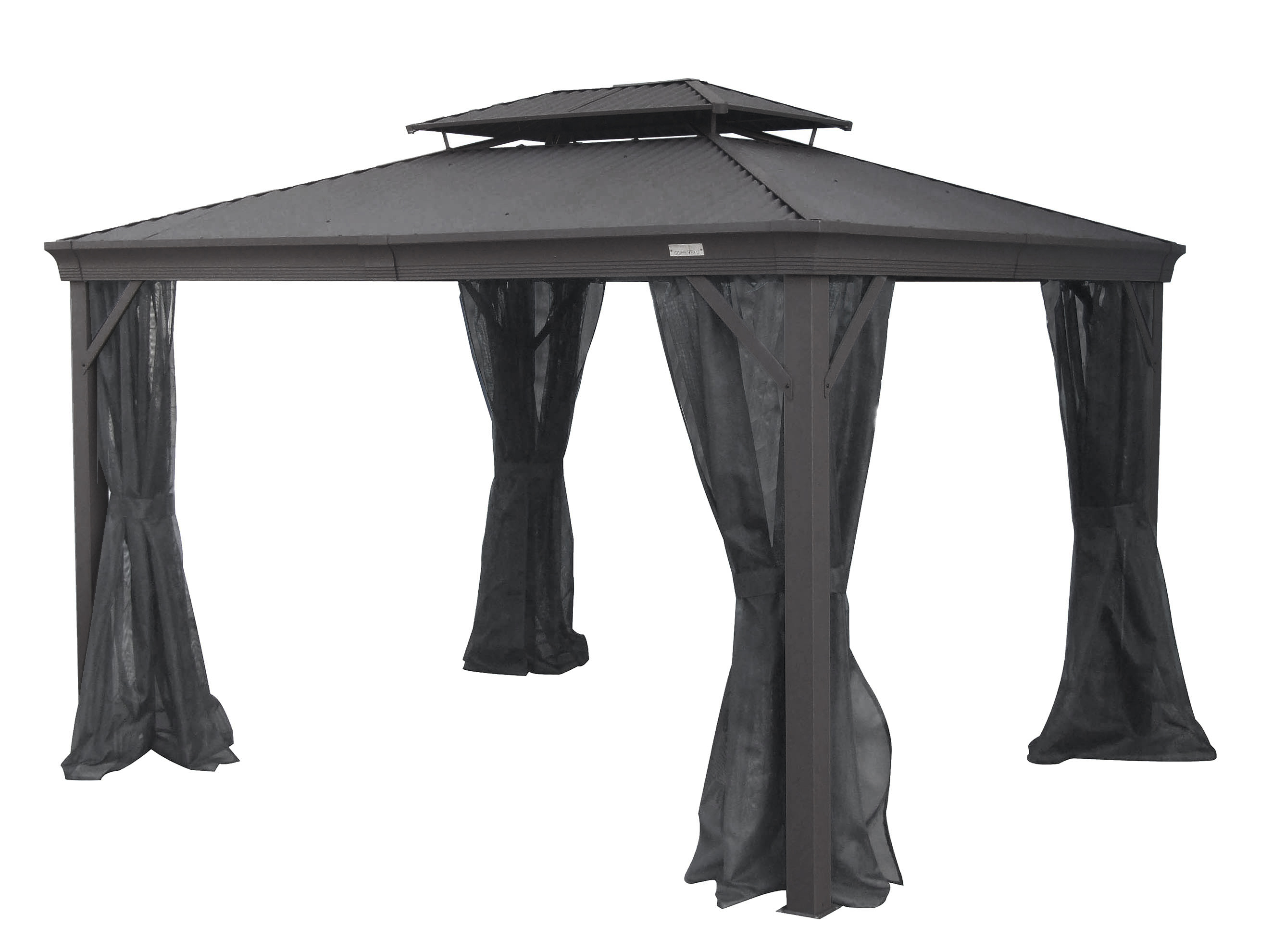 Maestrale II 10 x 10 ft Galvalume Gazebo with Netting (Anthracite)