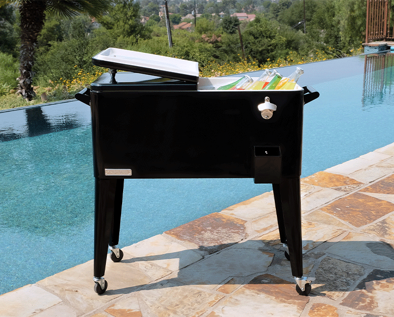 Backyard Lifestyles PermaSteel 80 Qt. Cooler with Wheels (Black)