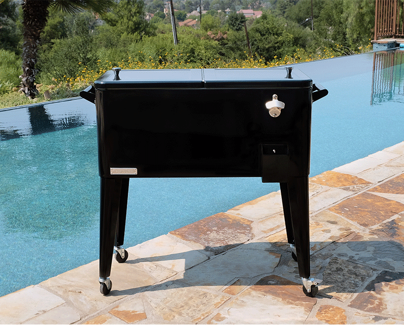 Backyard Lifestyles PermaSteel 80 Qt. Cooler with Wheels (Black)
