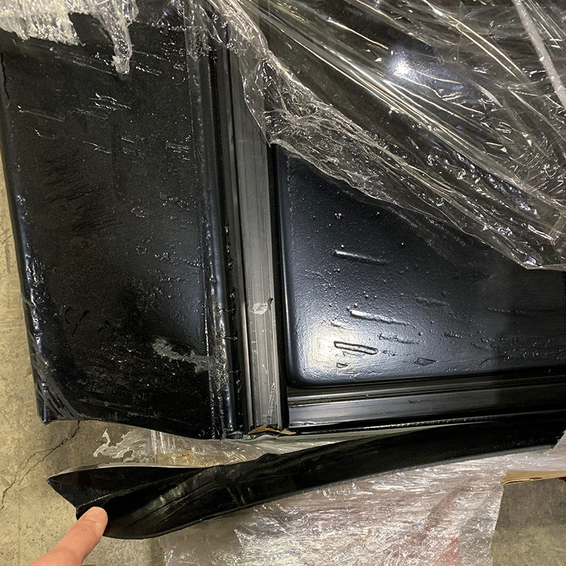 Boîte ouverte 4 marches d'escalier Performance de 8 pieds avec courbe française - Granite gris