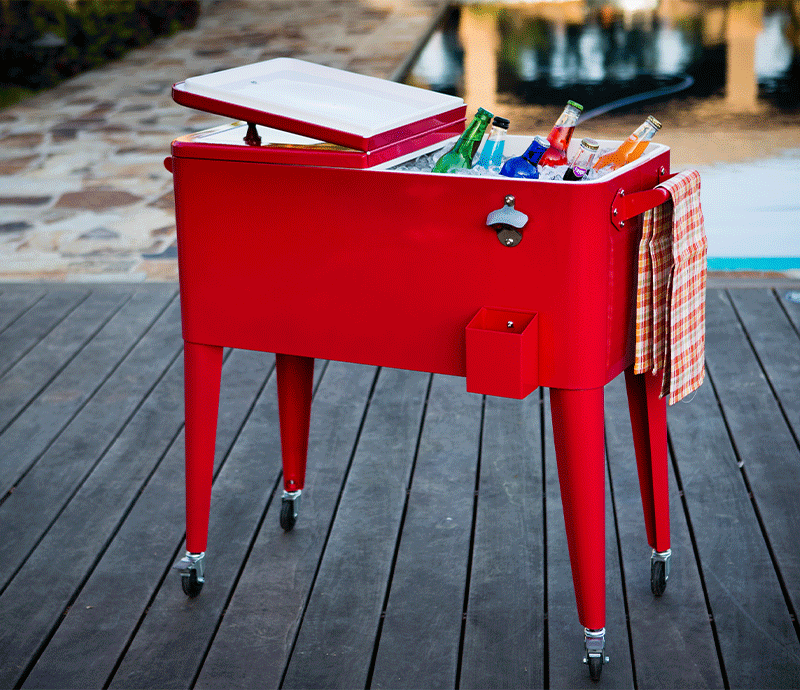 PermaSteel 80 Qt. Cooler with Wheels (Red)