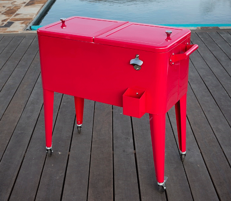 PermaSteel 80 Qt. Cooler with Wheels (Red)