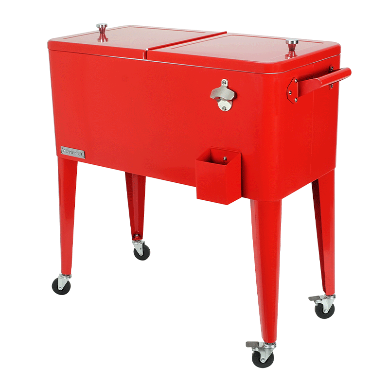 PermaSteel 80 Qt. Cooler with Wheels (Red)