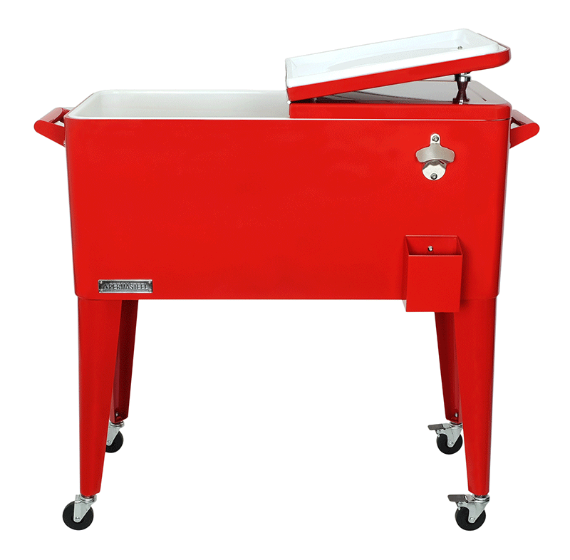 PermaSteel 80 Qt. Cooler with Wheels (Red)