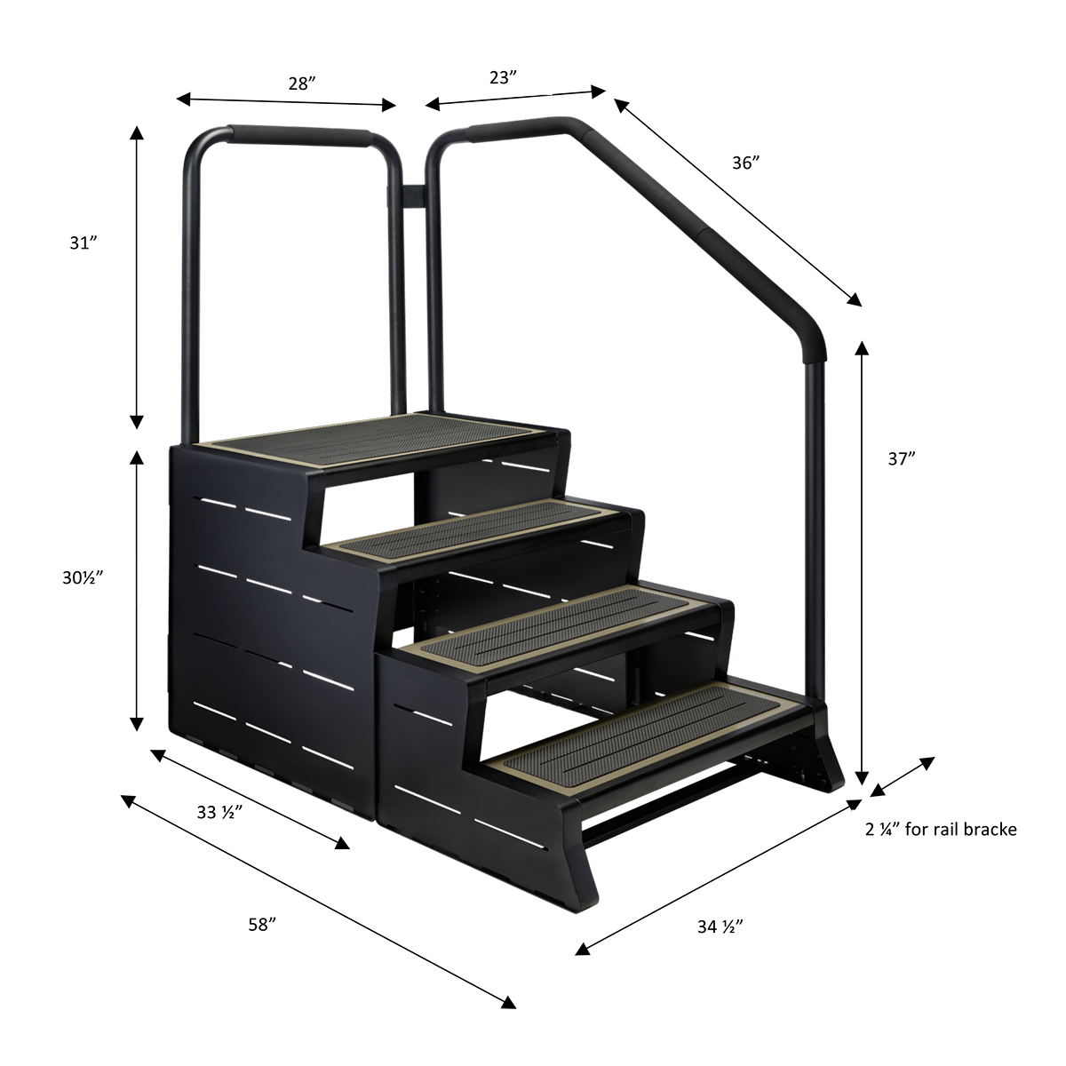 Leisure Concepts ModStep 4 with Step and Rails (Mocha)