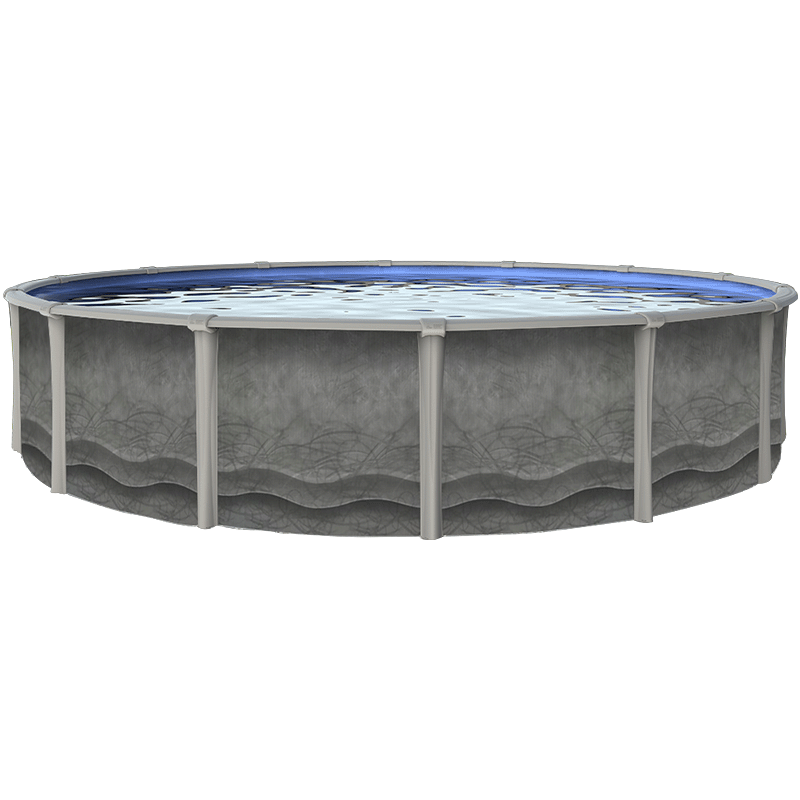 24 Ft Round Narwhal Resin Above Ground Pool with 52 Inch Wall, Liner and Skimmer