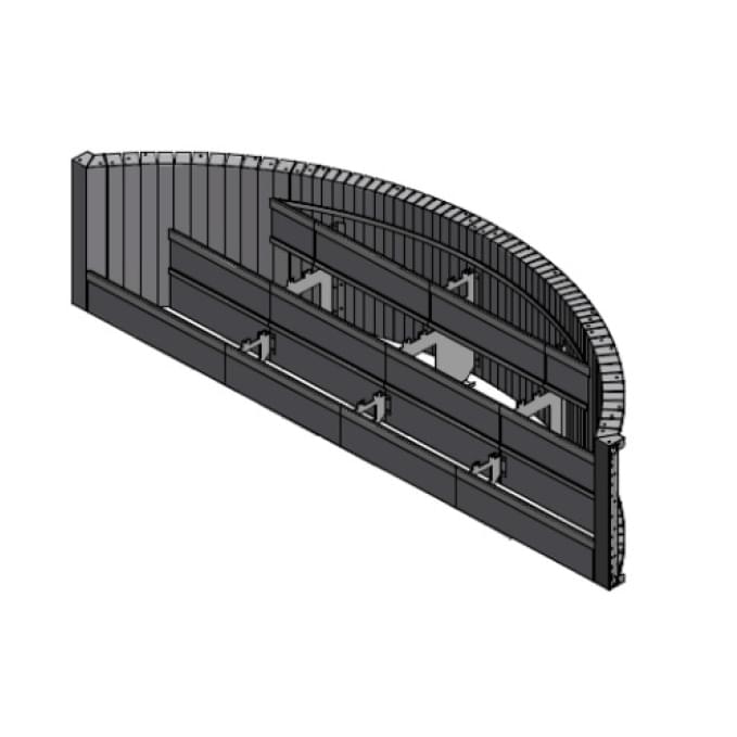11 Foot 6 Inch 3 Tread Open Top Steel Step (with 6.5 Foot Radius Corners)