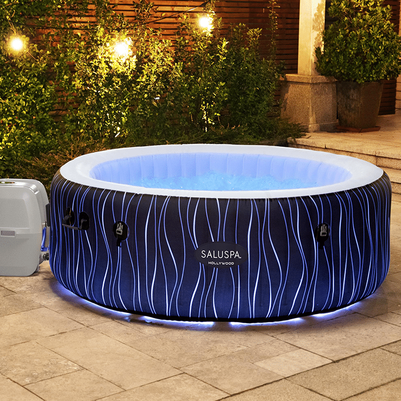 Open Box Saluspa Hollywood Airjet 4-6 Person Inflatable Hot Tub (77 x 26 Inches)