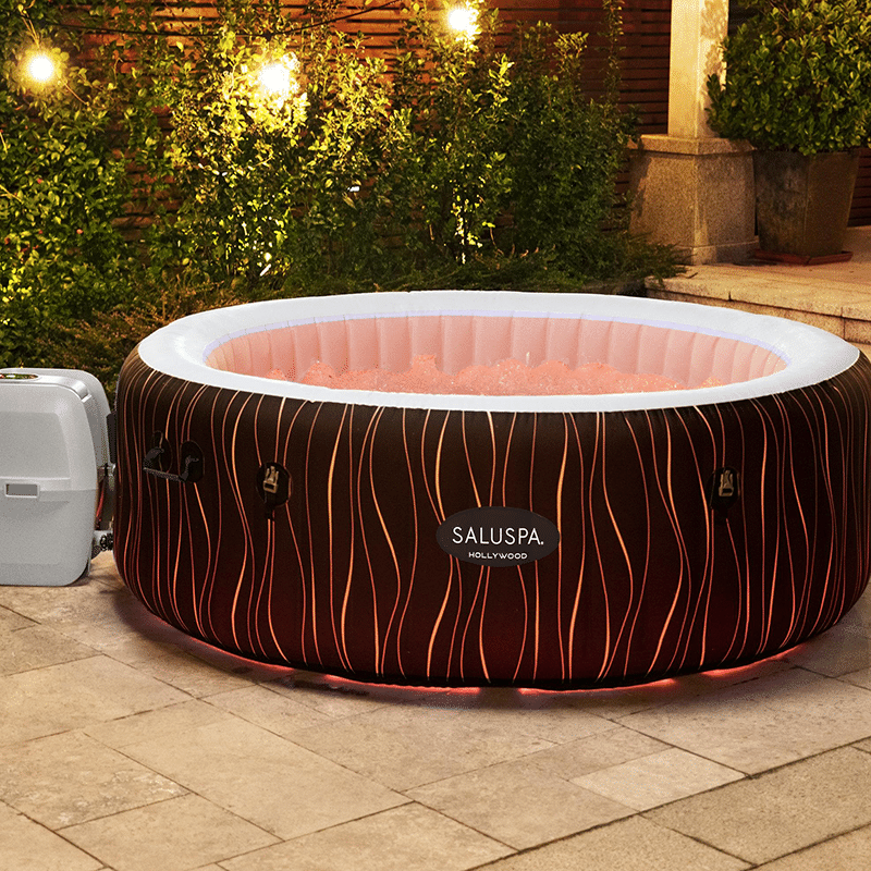 Open Box Saluspa Hollywood Airjet 4-6 Person Inflatable Hot Tub (77 x 26 Inches)