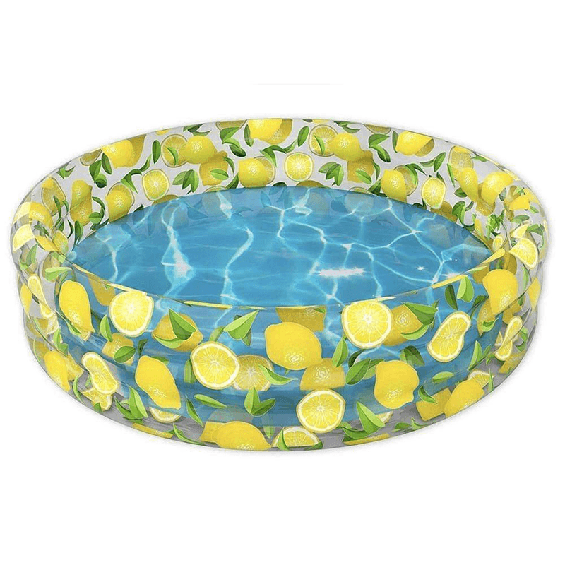Open Box Pool Candy 60 Inch Inflatable Lemon Print Sun Tanning Pool