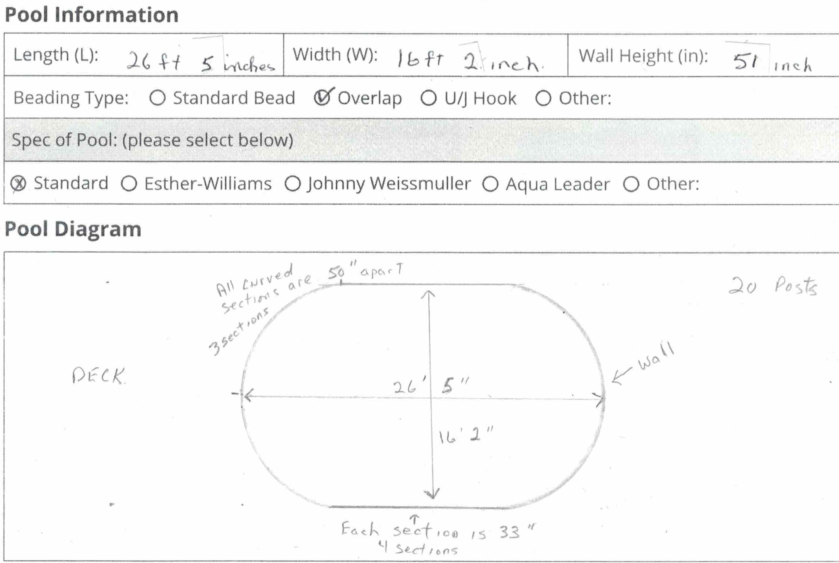 Open Box Denali Blue Mosaic 16 ft 2 Inch x 26 ft 5 Inch Oval Overlap Liner 51 inch