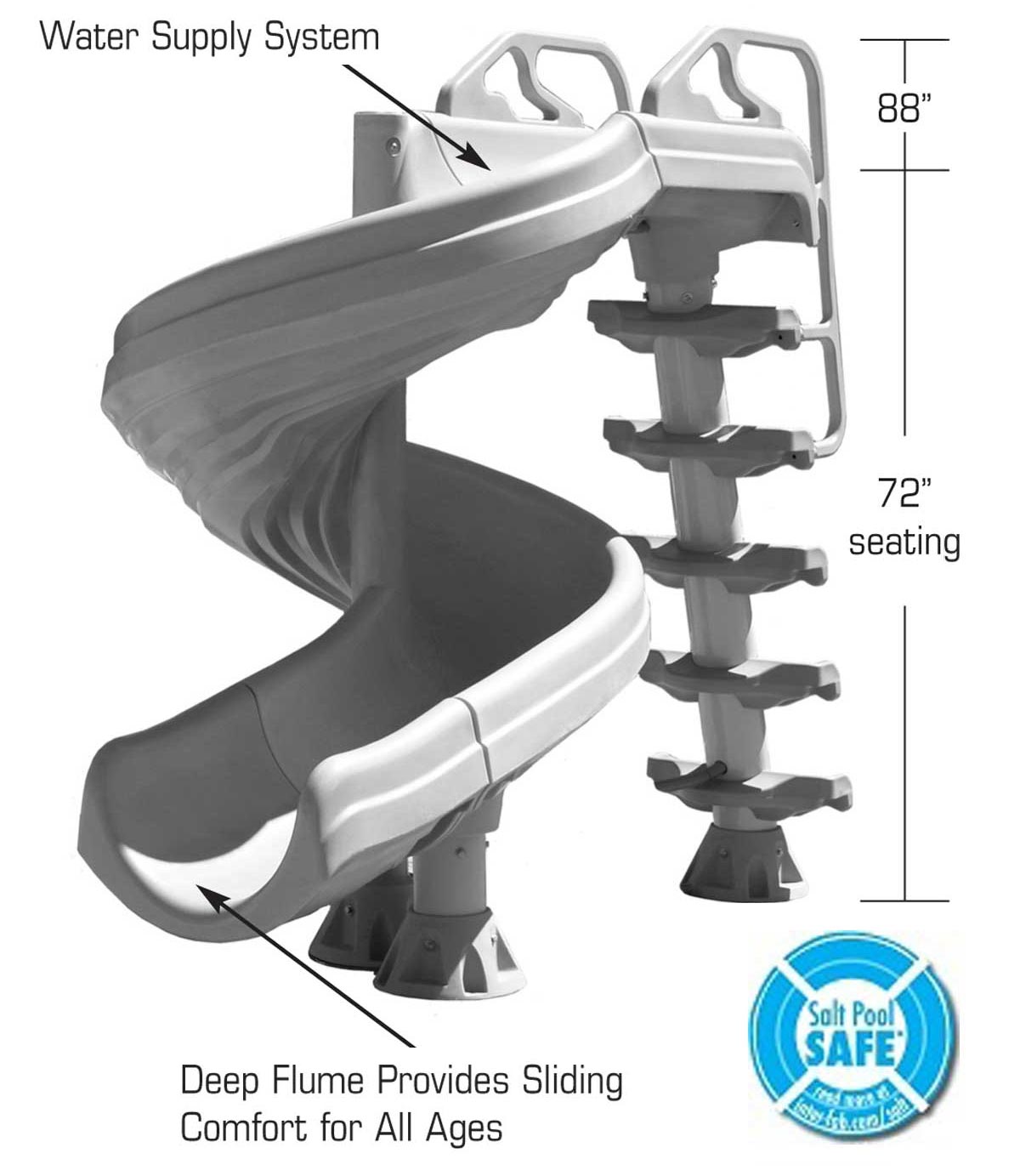 Toboggan de piscine Inter-fab G-Force 2 (gris foncé)