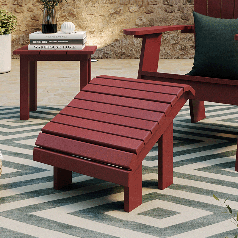 Capterra Adirondack Premium Resin Footstool (Red Rock)