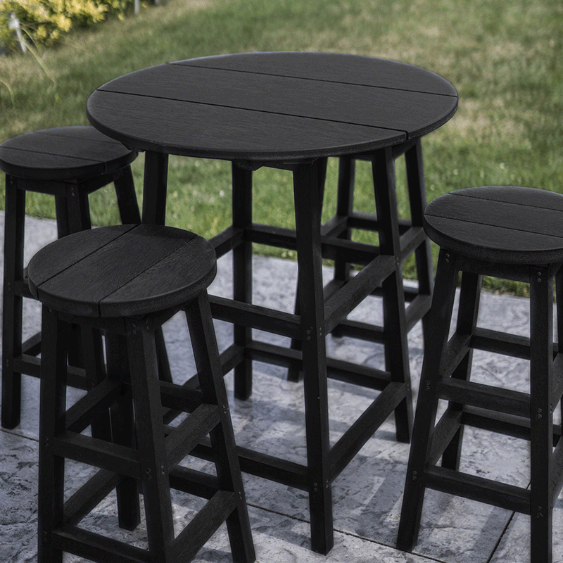 Capterra Adirondack 32 Inch Round Table and Base (Onyx)