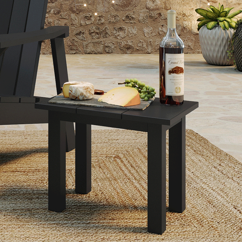 Capterra Adirondack Rectangular Patio Side Table (Onyx)
