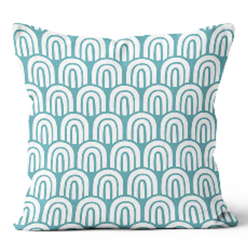 Coussin carré Beachwaves turquoise de 20 po