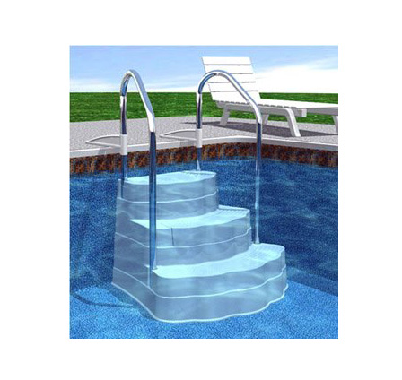 Open Box Oasis Drop in Inground Step with Stainless Steel Handrails (Warped)