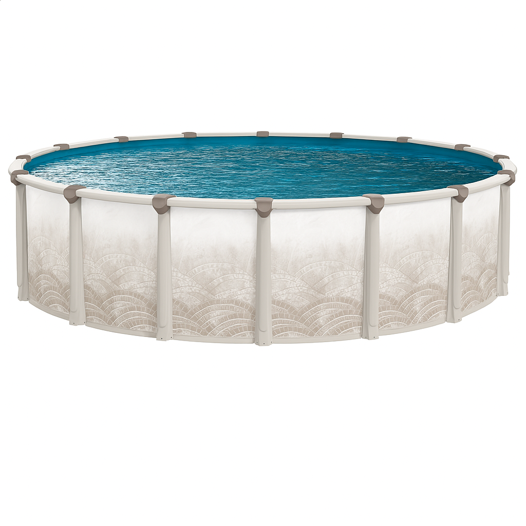 Tuscany 21 ft Round Above Ground Pool with 52 Inch Castella Wall, Liner and Skimmer