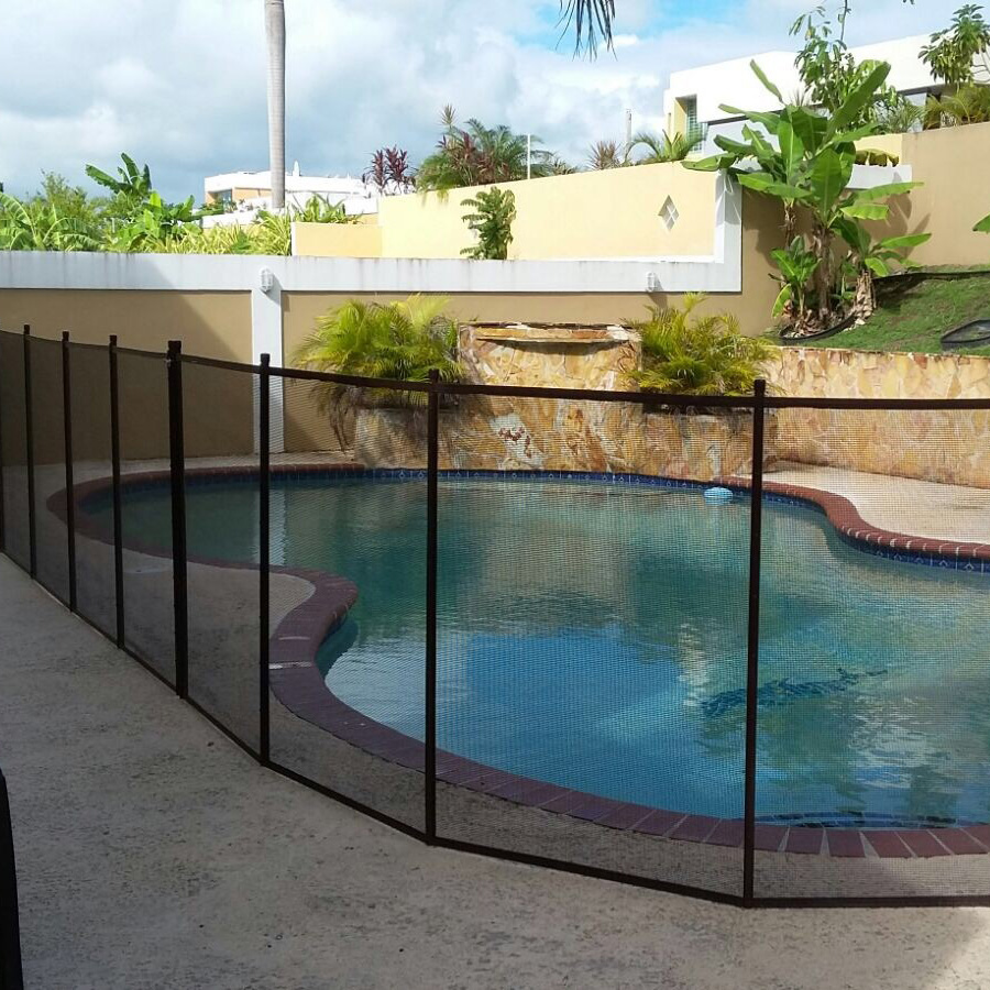 GLI Inground 4 ft x 10 ft Pool Safety Fence - One Complete Section (Designer Black)