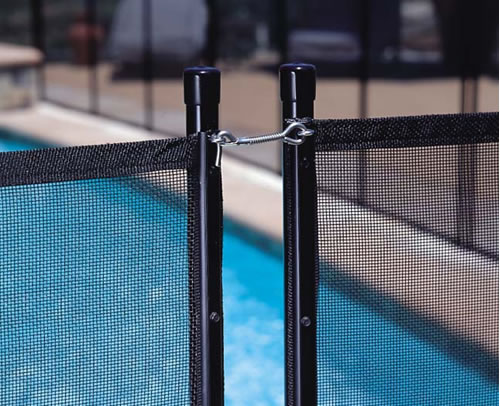 GLI Inground 4 ft x 10 ft Pool Safety Fence - One Complete Section (Designer Black)