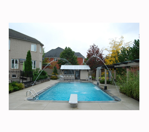 Clearance 16 x 32 ft Rectangle 2 Ft Radius Corners Inground Pool Complete Package with 8 ft Center Step and White Beach Pebble Liner