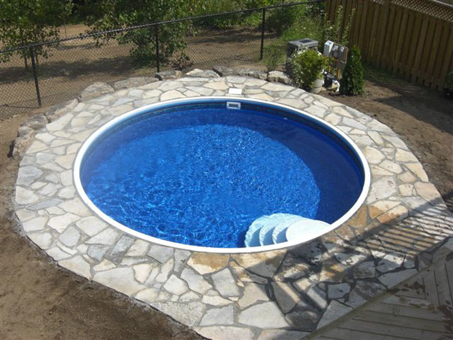 Eternity 27 ft Round Semi Inground Pool Basic Package