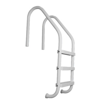 Échelle Saftron à 3 marches en polymère gris pour piscine creusée