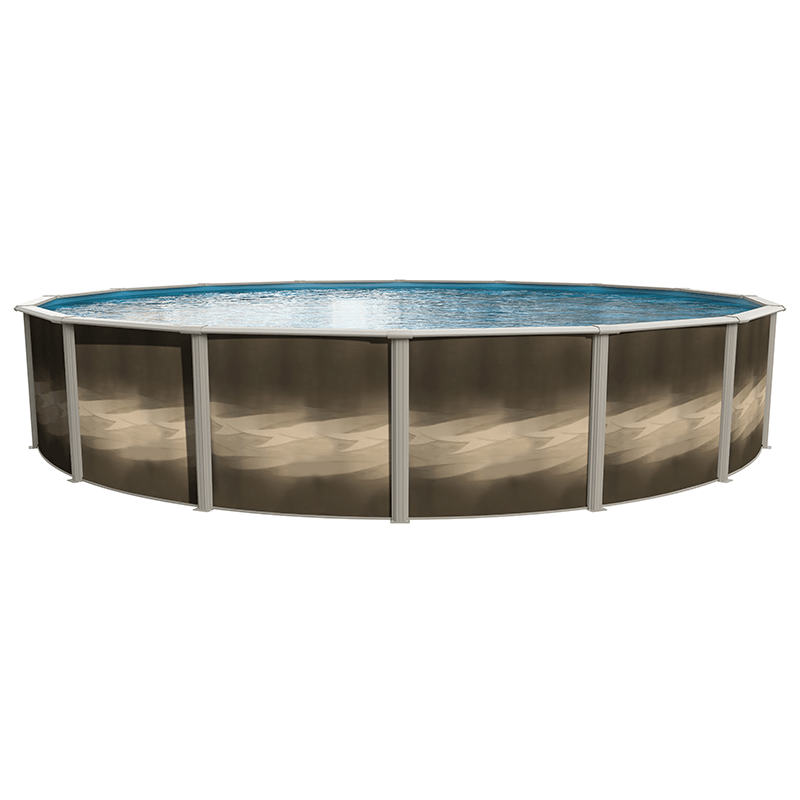 Discontinued Reprieve 24 ft Round Above Ground Pool with 52 Inch Chocolate Storm Wall, Liner and Skimmer