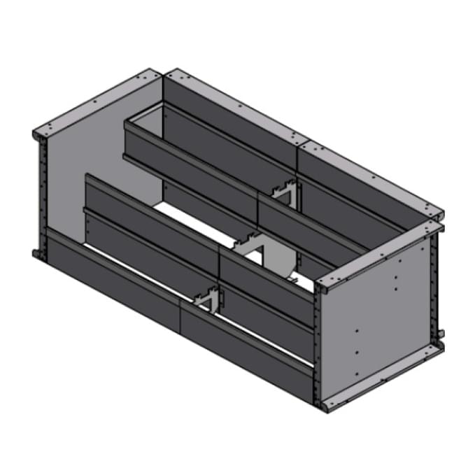 20 Foot 3 Tread Open Top Steel Step (with 90 Degree Corners)