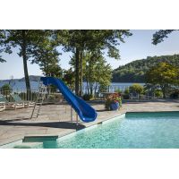 Rogue2 Left Hand Turn Inground Pool Slide (Blue)