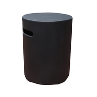 15.7 Inch Smooth Round Propane Tank Cover (Black)