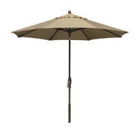 Parasol de marché à inclinaison manuelle de 9 pi (noir/beige)