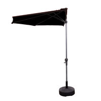 9.8 x 3.2 ft Half Wall Market Umbrella (Black/Black)