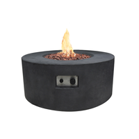 Venice 34 Inch Round Propane Fire Table (Black)