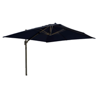 10 ft Deluxe Square Suspension Umbrella with Sunbrella Material (Charcoal/Black)
